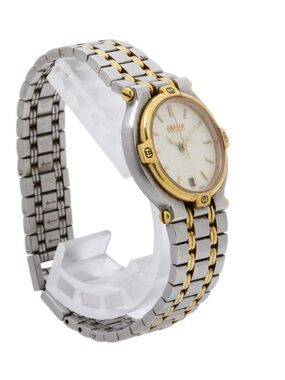 Vintage Gucci Two-Tone Stainless Steel Watch with Gold Accents